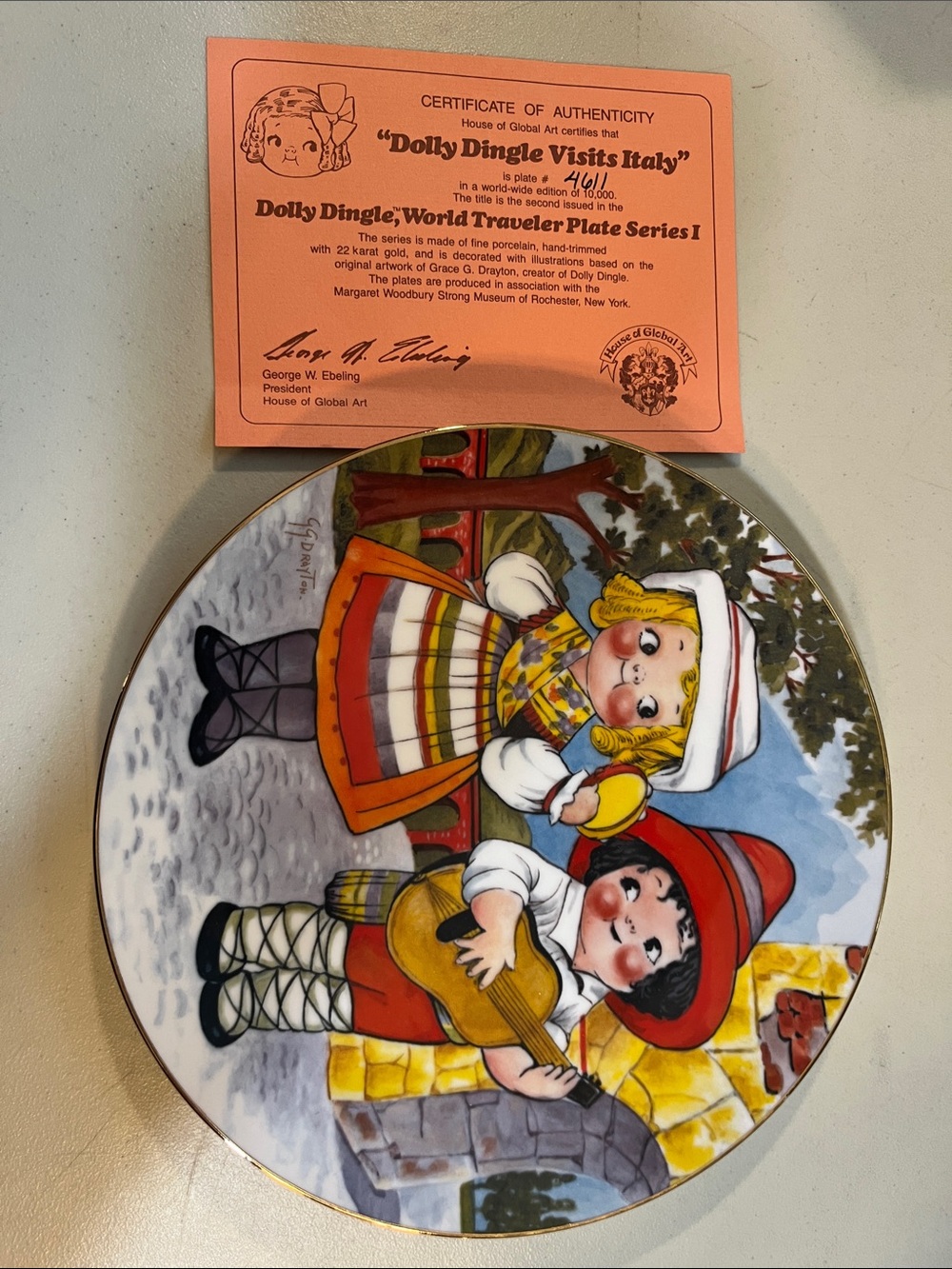 'Dolly Dingle Visits Italy' Decorative Collector Plate - Multi